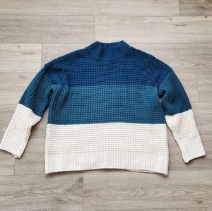 Gypsy Cloud Blue Sweater Womens 1x Colorblock Ombre Soft Nwt